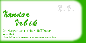 nandor vrbik business card